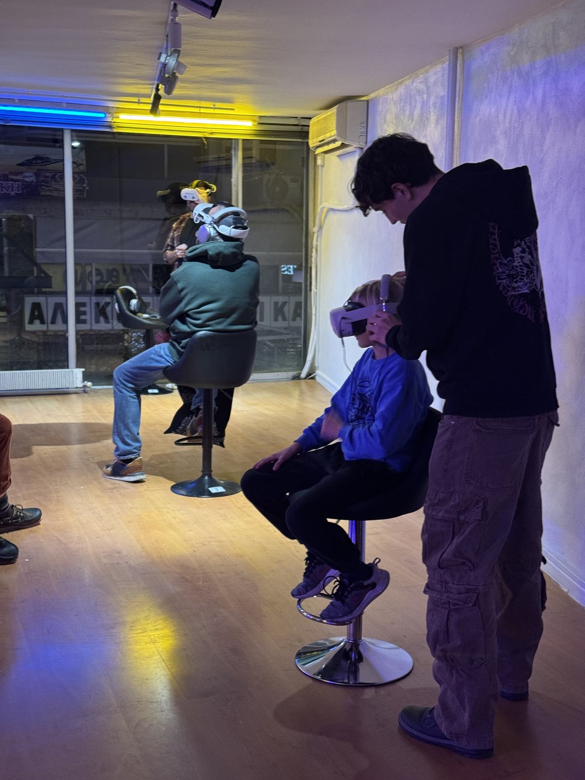 Visitors and operators during a VR Cinema Pop-up